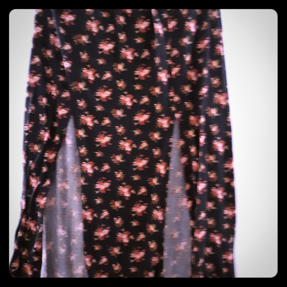 Long double slit skirt